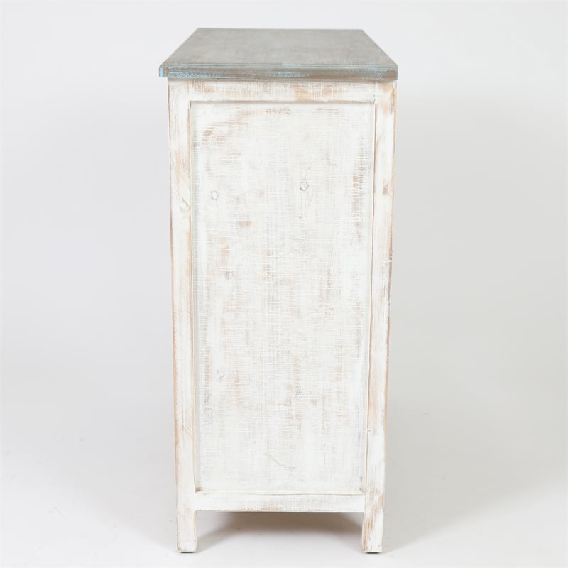 Luxenhome Shabby Chic Distressed, Distressed Storage Cabinet
