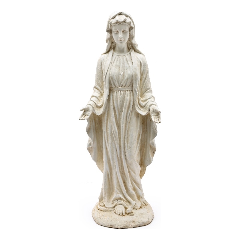 LuxenHome Ivory MgO Virgin Mary Garden Statue