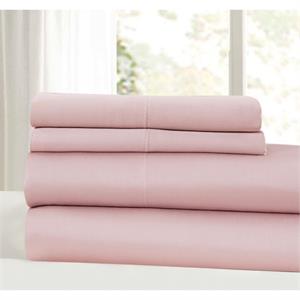 LuxenHome 4pc Bamboo Sheet Set Solid Blush King
