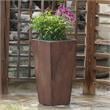 LuxenHome Rustic Brown MgO 18.5in. H Tall Tapered Planter