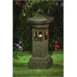 LuxenHome Resin and Cement Asian Pagoda Outdoor Fountain