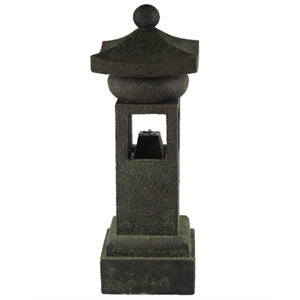 luxenhome resin and cement asian pagoda outdoor fountain