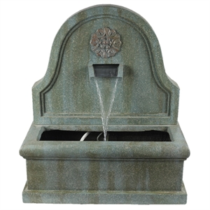 luxenhome stone gray and patina green resin arch waterfall outdoor fountain