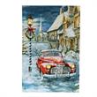 LuxenHome Lighted Winter Wonderland Holiday Car Canvas Print