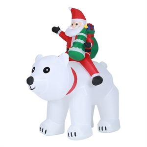 luxenhome lighted 6ft santa and polar bear inflatable