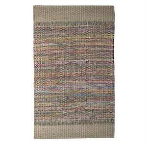 luxenhome 3x5 ft handloom brown multi-color recycled cotton indoor area rug