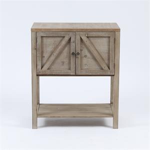 LuxenHome Wood Farmhouse Storage Cabinet