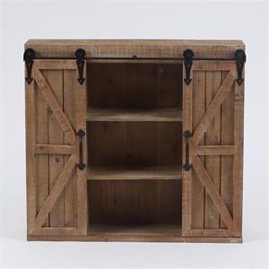 LuxenHome Wood Farmhouse Storage Wall Cabinet
