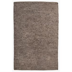 luxenhome 3x5 ft handwoven dark brown leather and cotton indoor area rug