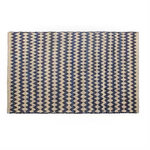 luxenhome 3x5 ft handloom denim cotton indoor area rug