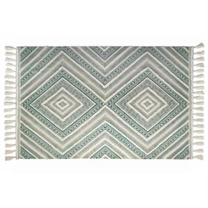 luxenhome 3x5 ft handloom light green stonewashed cotton indoor area rug