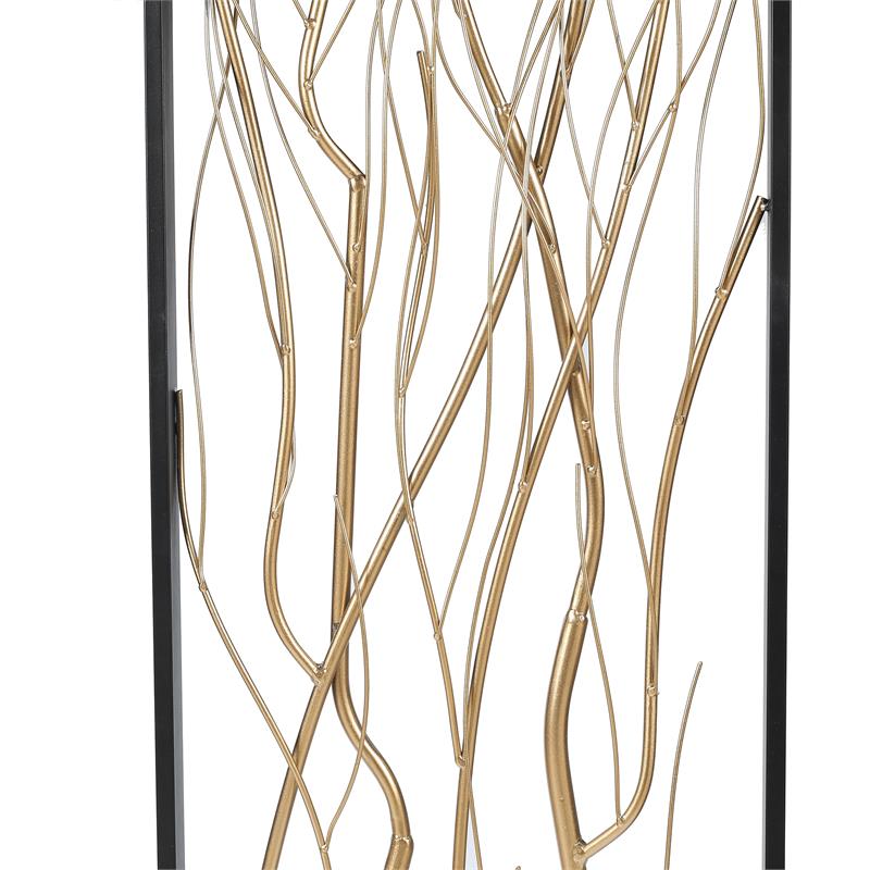 Luxen Home 2Piece Metal Gold Branch Wall Decor WHA930