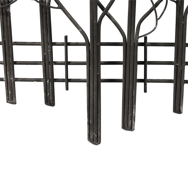 LuxenHome Snowy Black Metal Field of Trees Wall Decor Homesquare