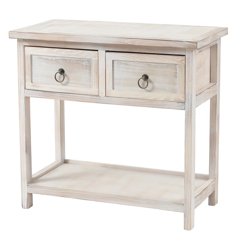 Luxen Home Pine Wood White-Washed Console Table - WHIF911