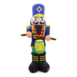 luxenhome 7ft nutcracker drummer inflatable with led lights