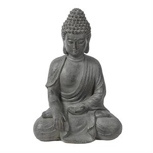 luxenhome gray mgo enlightened buddha garden statue