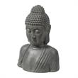 LuxenHome Gray MgO 16.1in. H Buddha Bust Garden Statue
