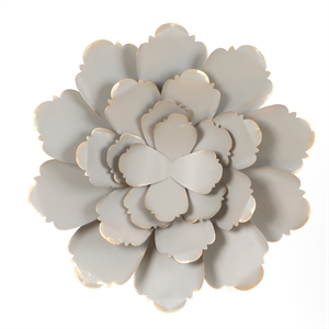 LuxenHome Dark Gray and Gold Tipped Metal Flower Wall Decor