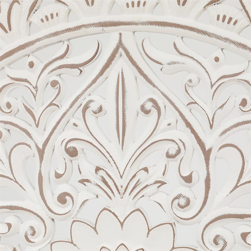 White Wood Flower Medallion Wall Decor WHA1097