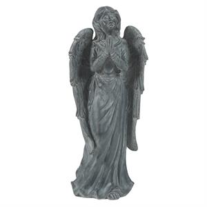 luxenhome gray mgo praying angel garden statue