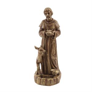 luxenhome brown saint francis mgo garden statue