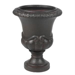luxenhome dark chocolate brown mgo 24in. h urn planter