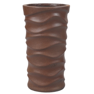 luxenhome brown mgo 18in. h wavy tall planter