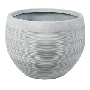luxenhome light gray pottery-style 12.12-inch round mgo planter