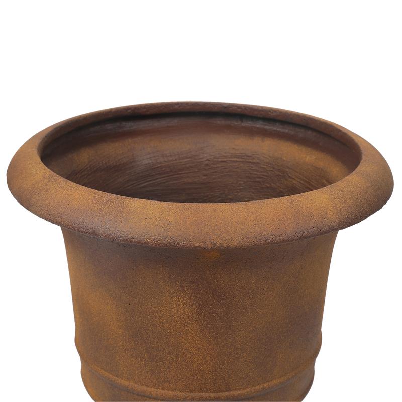 LuxenHome Rustic Brown Urn Planter-