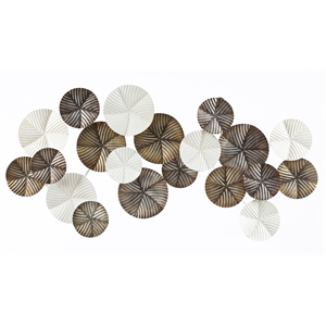 LuxenHome Metal Textured Round Discs Abstract Wall Art