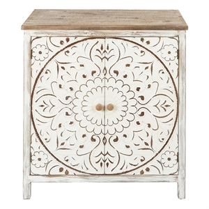 luxenhome white-washed wood storage cabinet