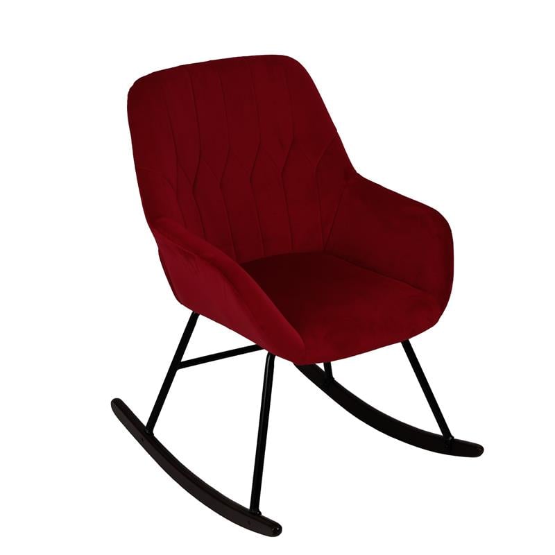 red velvet rocking chair