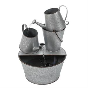 luxenhome silver metal pitcher outdoor fountain