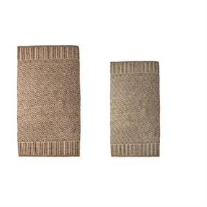 luxenhome set of 2 brown and white cotton area rug