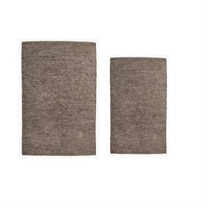 luxenhome set of 2 handwoven dark brown leather/cotton rug