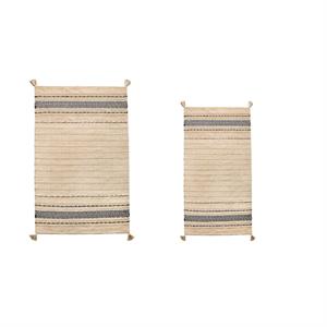 luxenhome set of 2 handloom khaki cotton rug