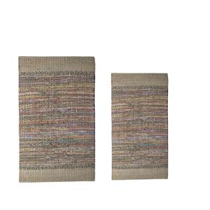 luxenhome set of 2 handloom recycled cotton rug