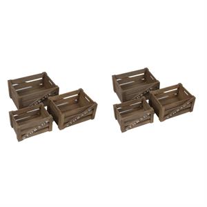 luxenhome set of 6 wood storage crates