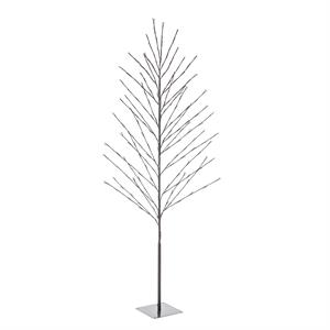 luxenhome lighted brown metal artificial twig branch birch tree