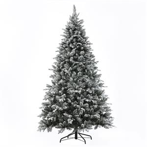 luxenhome 7ft pre-lit flocked artificial christmas tree