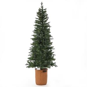 luxenhome 6.5ft pre-lit artificial christmas tree with pot