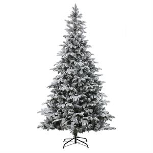 luxenhome 7ft pre-lit pe/pvc artificial flocked christmas tree