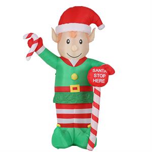 luxenhome multi-colour polyester 8ft elf lighted outdoor inflatable