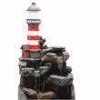 LuxenHome Resin/Cement Lighthouse  Outdoor Fountain with LED Lights