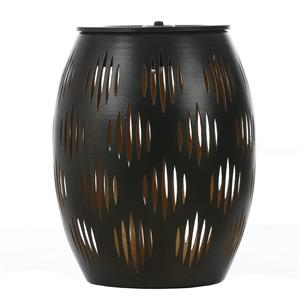 luxenhome 6-inch black metal solar powered outdoor decorative lantern