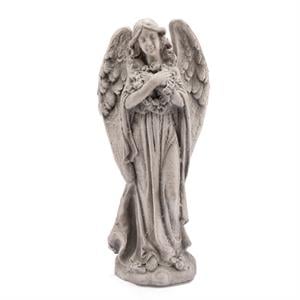 luxenhome gray mgo 27in h angel garden statue