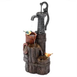farmhouse well and wood posts outdoor fountain with led light