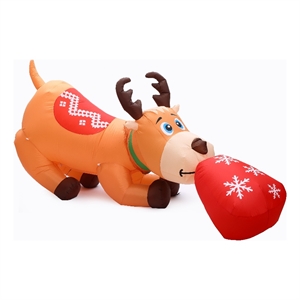 luxenhome 9ft reindeer and gift inflatable with led lights