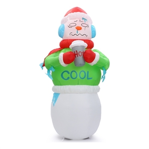 luxenhome shivering snowman in ugly christmas sweater inflatable with led lights