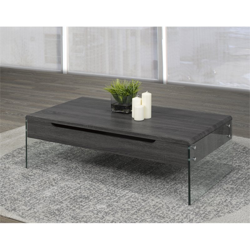 Brassex Coffee Table with Lift Top and Storage in Grey - 870-02